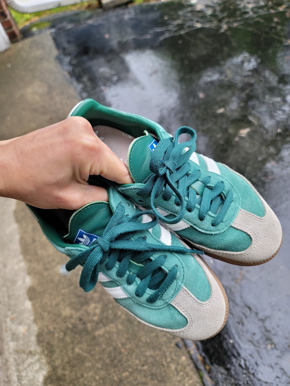 adidas Samba OG Collegiate Green Suede Grey Trim Gum Sole Sneaker US 6 Pre-owned - Picture 11 of 12